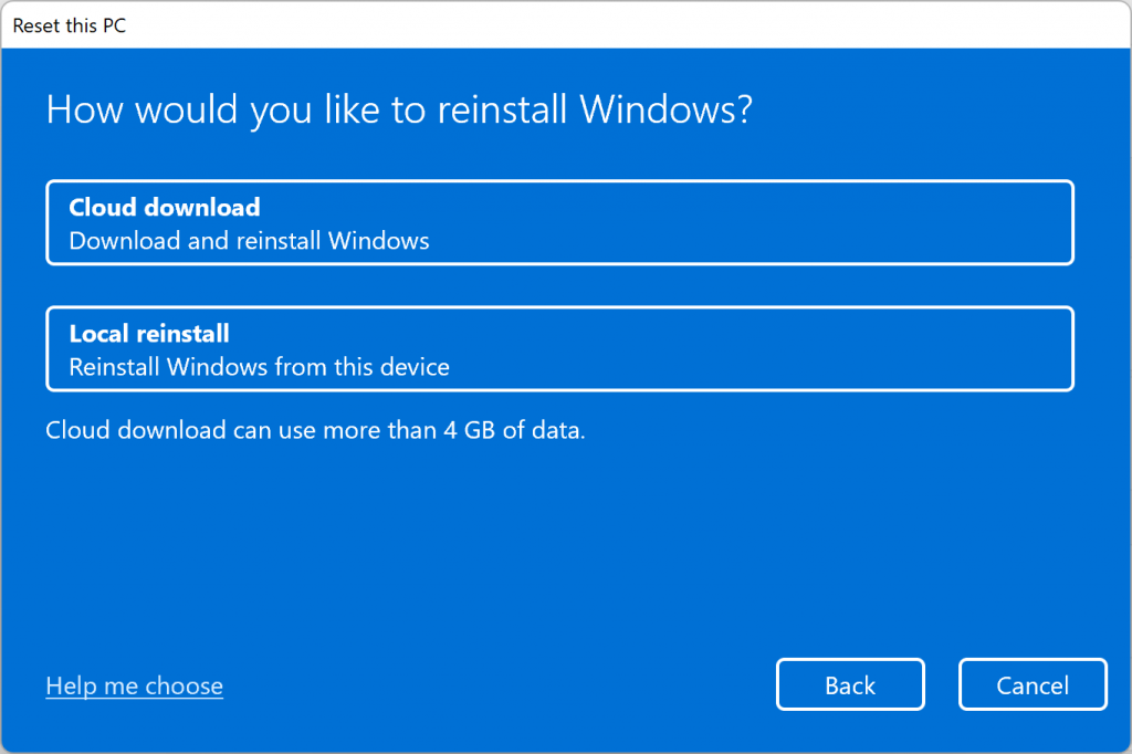  Difference Between Windows Reset and System Restore - Cloud or Local Installation