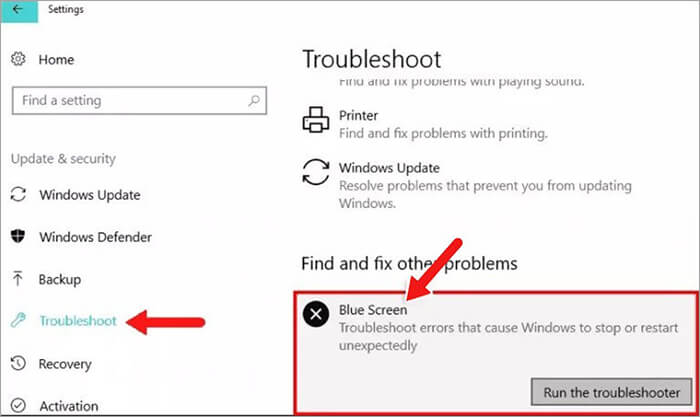 Click on Run Troubleshoot