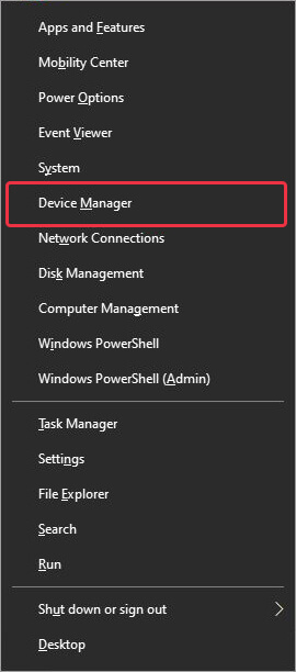 Select Device manager from the list