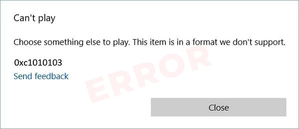 fix error code 0xc1010103 