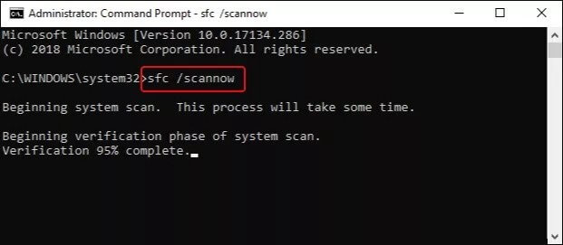 Perform SFC scan to check for corrupted system files