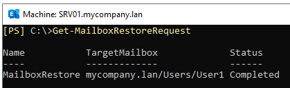 Get-MailboxRestoreRequest