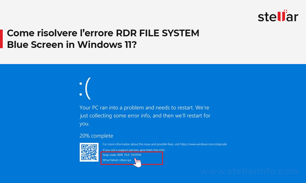 <strong>Come risolvere l’errore RDR FILE SYSTEM Blue Screen in Windows 11?</strong>