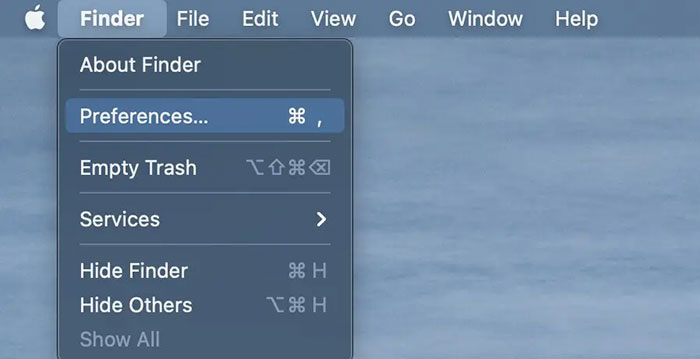 go to finder and then preferences
