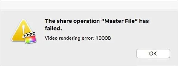 iMovie problems - video rendering error code 10008