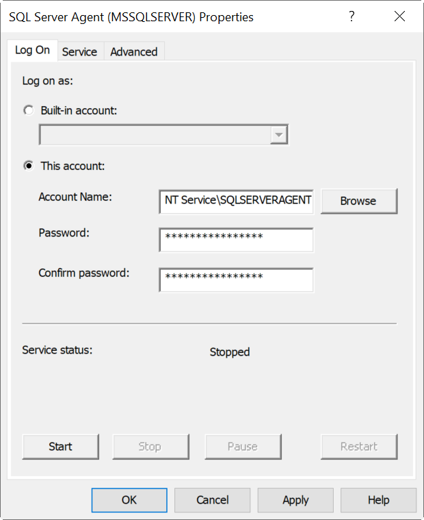 Logon details in SQL Server agent