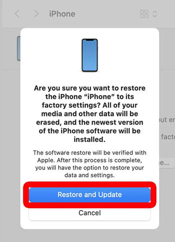 click Restore and Update