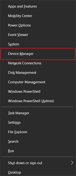Open the Device manager