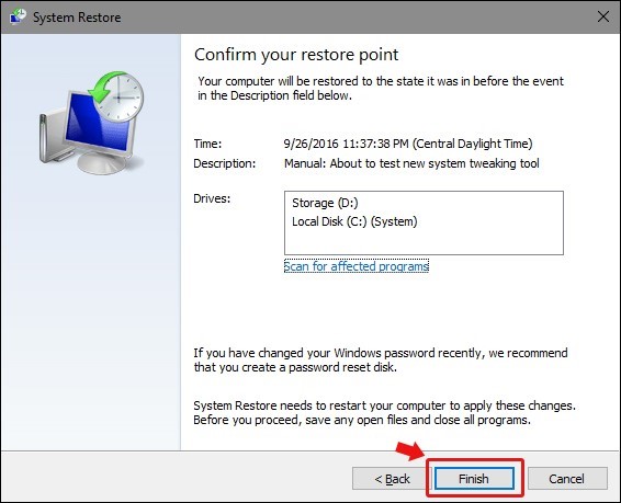 click-finish-to-complete-system-restore-process