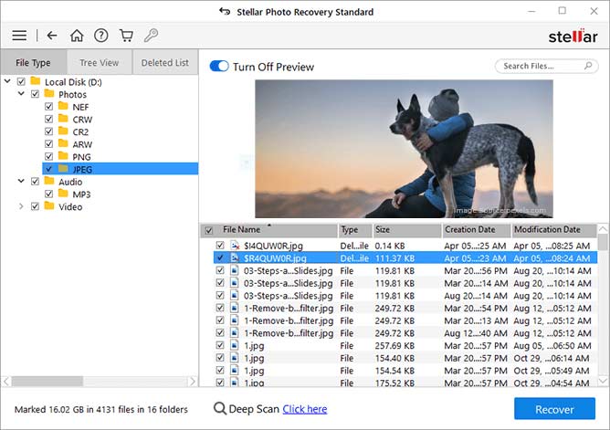 Stellar Photo Recovery - Click Recover