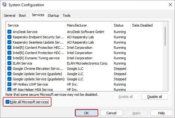 select-hide-all-microsoft-services-then-click-ok