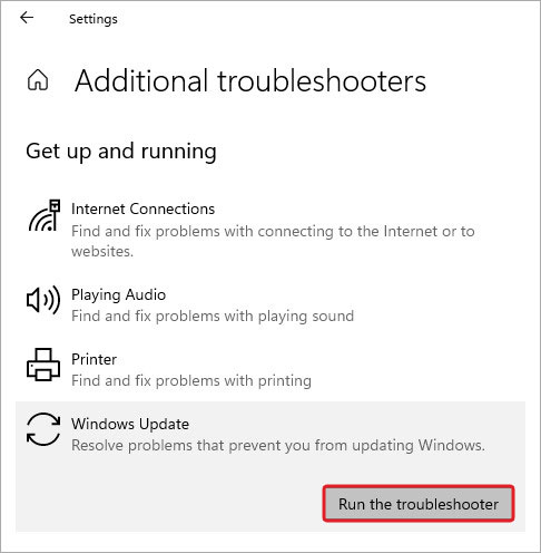 run the windows update troubleshooter to fix the 0x800F081F error