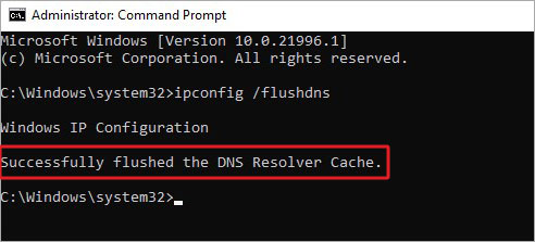 successfully-flushed-the-dns-resolver-cache-message