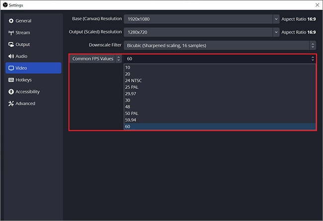 common fps values