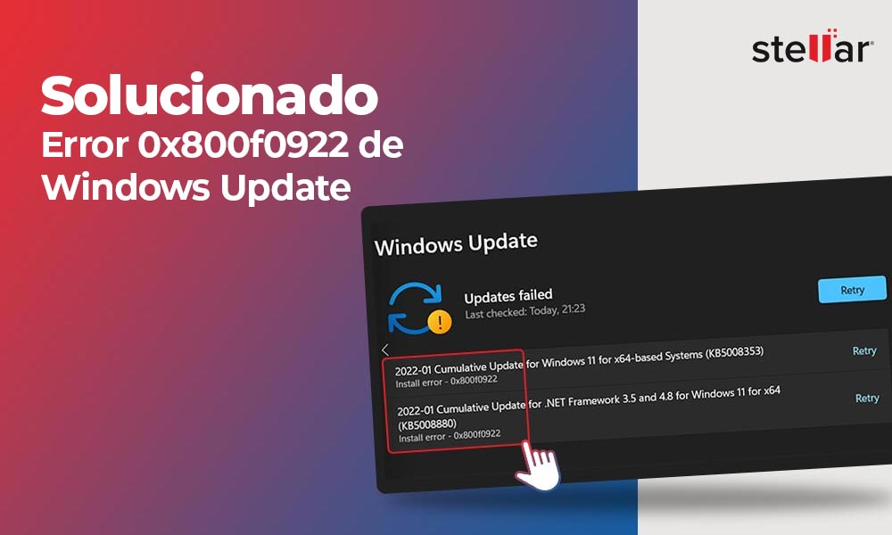 [Fijo] Error 0x800f0922 de Windows Update