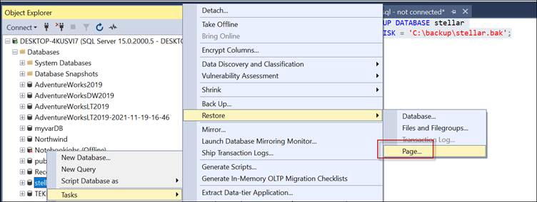 Restoring Page From Database