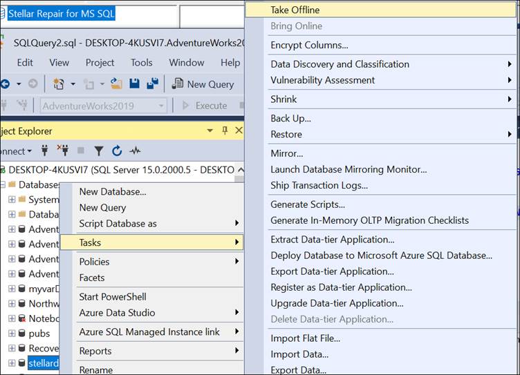 Taking Database Offline