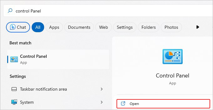 open-control-panel-from-Windows-search