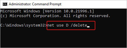 run-net-use-D-delete-command