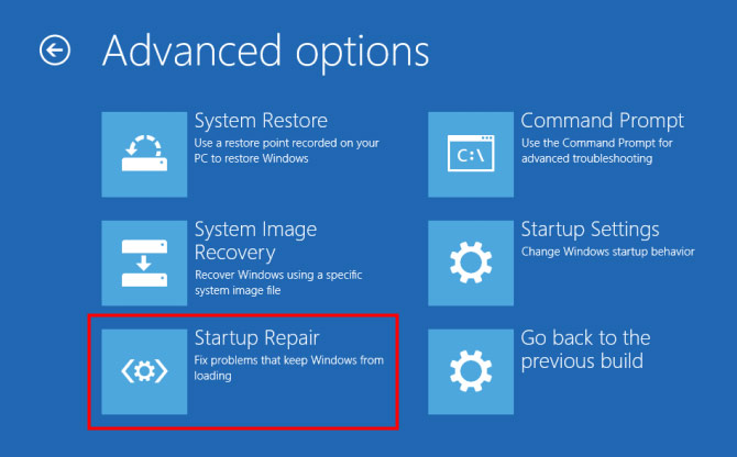 select-startup-repair