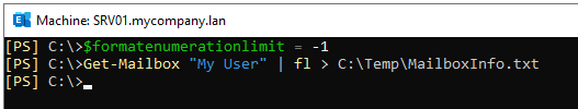 set the PowerShell Format enumeration limit as unlimited