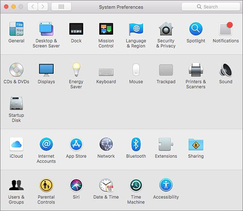 system preferences