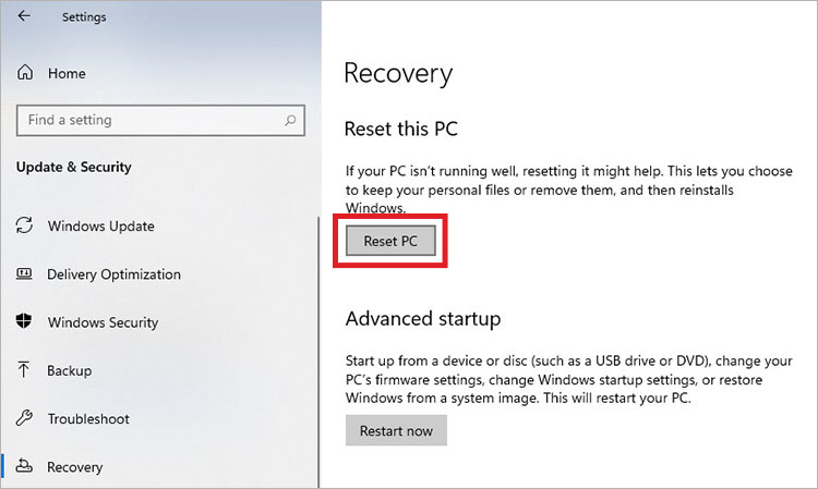 select-reset-pc-under-recovery-settings