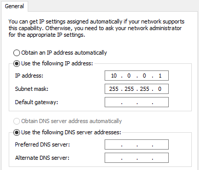 setting up a network for Database Availability Group 