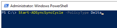 Start ADSyncSyncCycle cmd