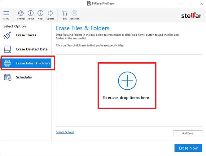 erase files and folders in BitRaser 1