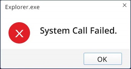 explorer.exe system call failed error on windows 10 and 11 computers