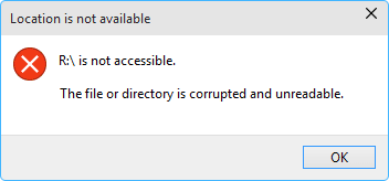 File or directory is corrupted and unreadable