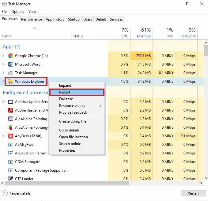 How to Restart the Windows Explorer.exe Process