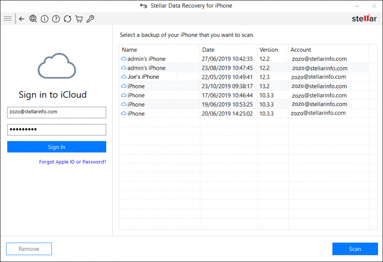 11 select relevant icloud backup Stellar Data Recovery for iPhone