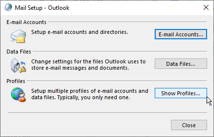 Mail Setup Outlook options 