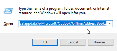 Navigate to the following location: 
%localappdata%/Microsoft/Outlook/Offline Address Books
