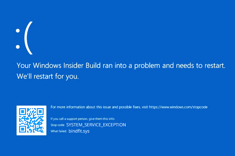 bindflt.sys blue screen error on windows pc