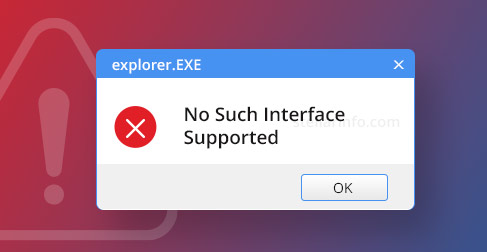 no such interface supported error on windows computers