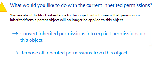 enable the inheritance and then disable it with the option to convert the inherited permissions to explicit ones