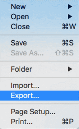 Outlook for mac Export option