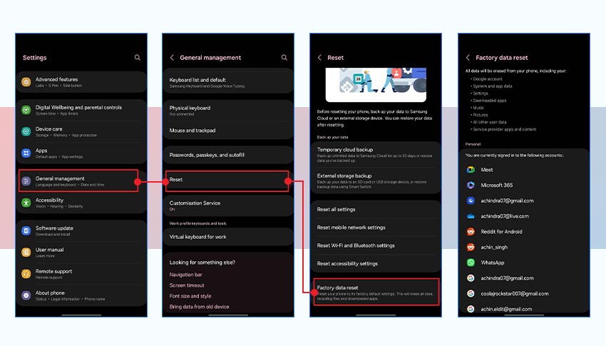 factory reset Android to Recover Deleted Text Messages from  Android