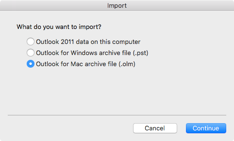 import Mac archive file