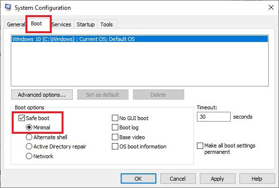 boot computer in safe mode to fix the exception illegal instruction error message