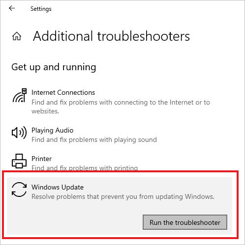 run windows update troubleshooter to fix the windows module installer worker high disk usage