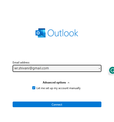 Enter Email Address in Outlook Window