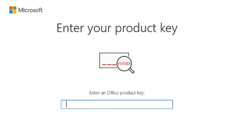 Enter Product Key Window 1