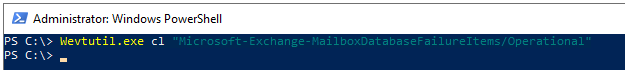 Microsoft Exchange MailboxDatabaseFailureItems command