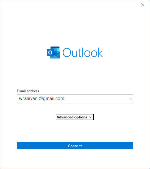 Signin Window MS Outlook
