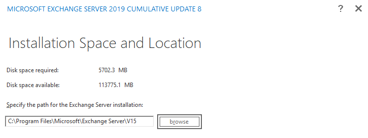 select the location where the installation of your server will be done