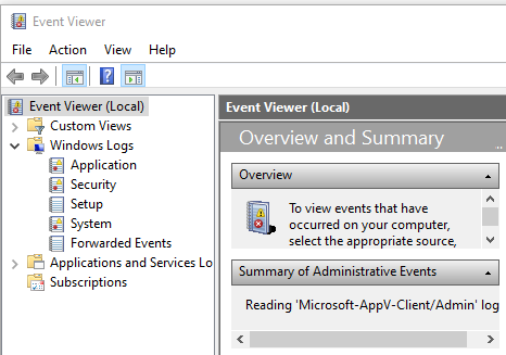 Check the Event Viewer